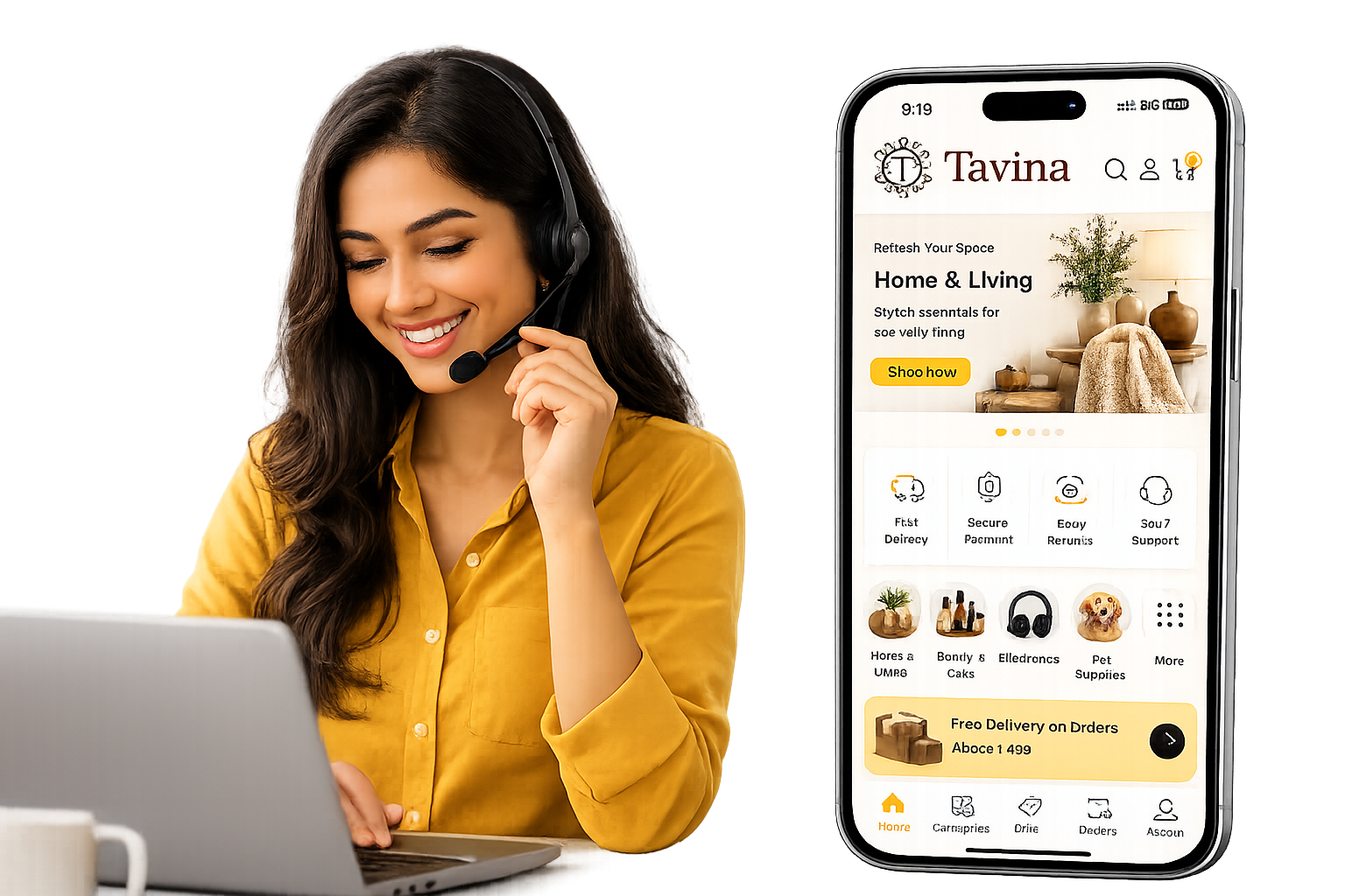 Customer support and online shopping
