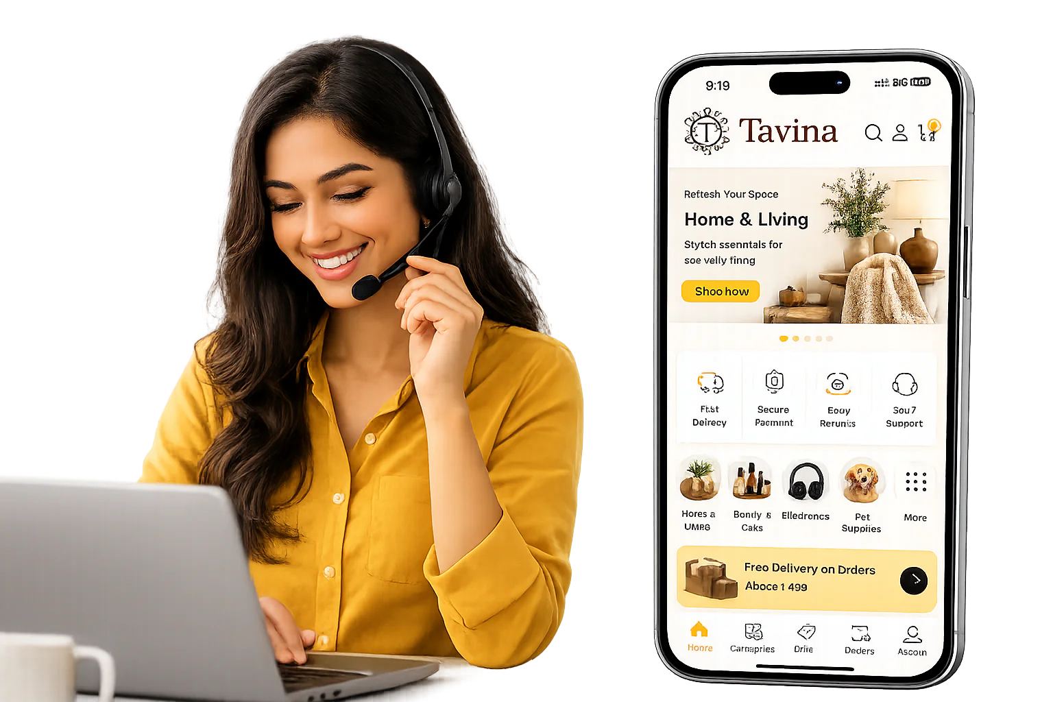 Customer support and online shopping