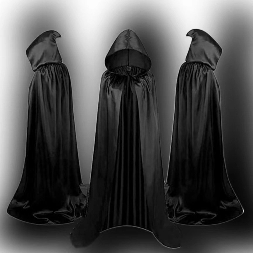 Halloween Cloak Costumes Wizard Cloak For Children Hooded Capes Mantle Black Party Decoration - Image 2