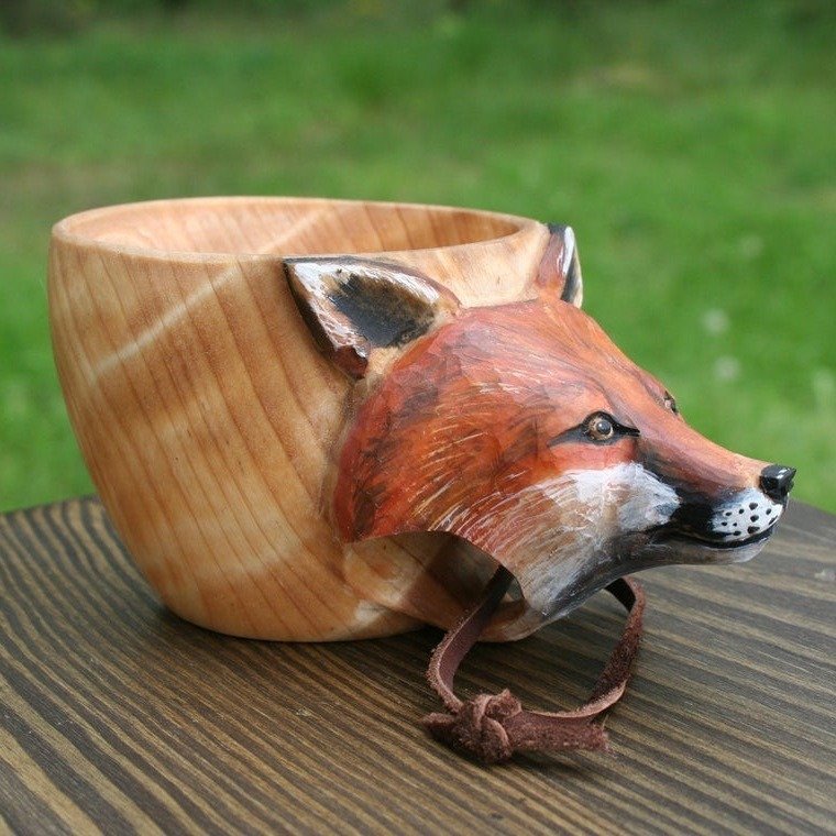 Hand Carved Kuksa Wooden Mug for Camping & Coffee - Image 7