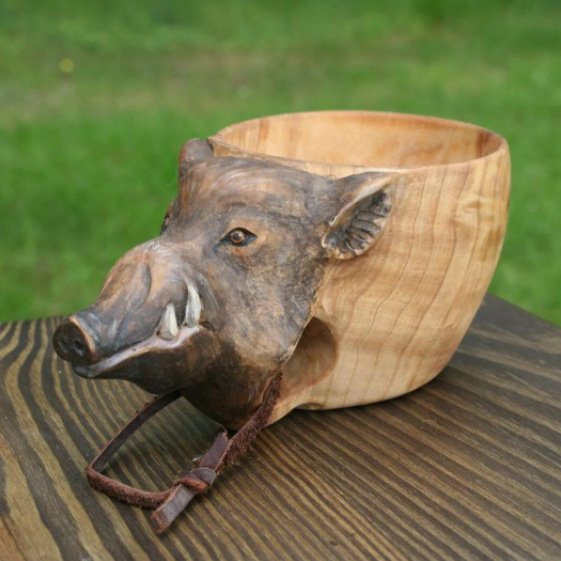 Hand Carved Kuksa Wooden Mug for Camping & Coffee - Image 10