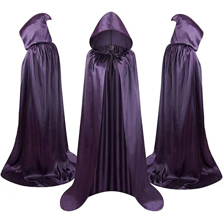 Halloween Cloak Costumes Wizard Cloak For Children Hooded Capes Mantle Black Party Decoration - Image 3