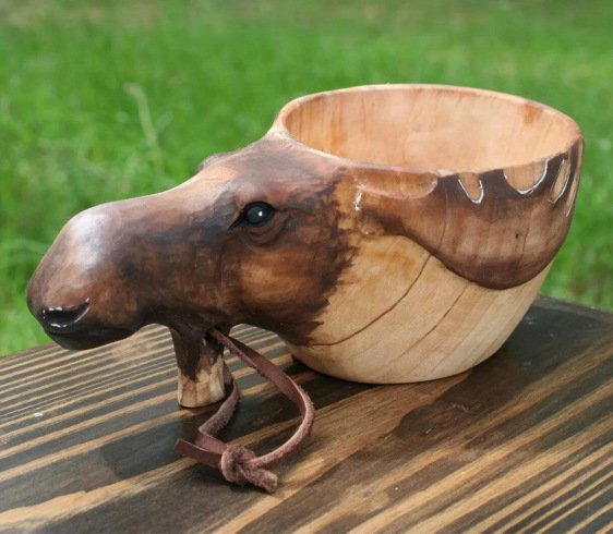 Hand Carved Kuksa Wooden Mug for Camping & Coffee - Image 6