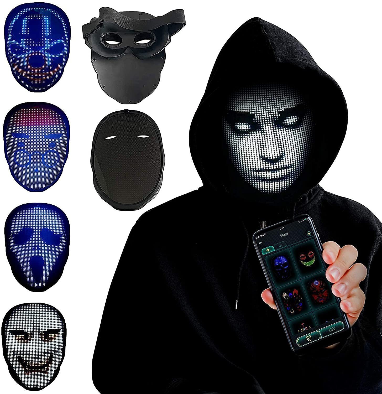 Full Color LED Face Changing Mask for Halloween & Parties - Image 8