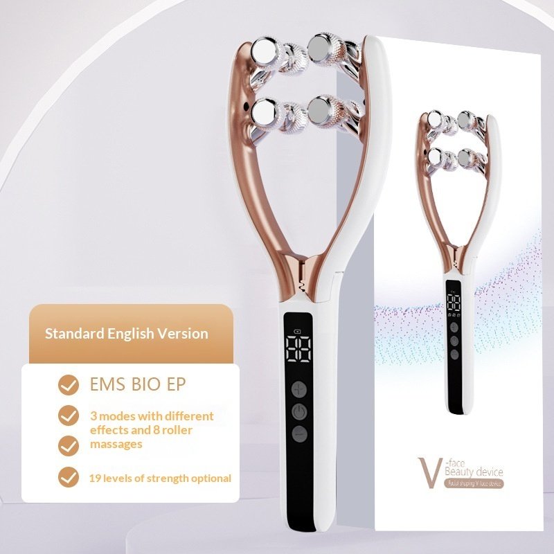Home V-Roller EMS Microcurrent Electric Smart Red And Blue Dual-Wave Roller Massager Face Slimming Instrument Ems Micro Current Lifting Tightening - Image 10