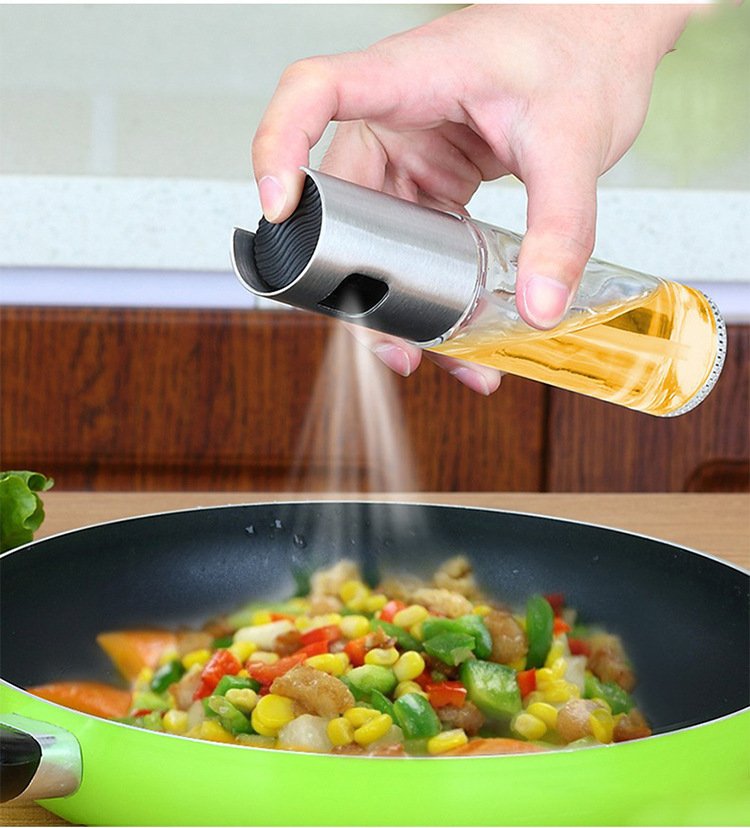 BBQ Healthy Kitchen Cooking Oil Vinegar Spray Bottle Push Type Oil Spray BottlePump Oil Tank Leakproof BBQ Sprayer BBQ Tools Kitchen Gadgets - Image 2