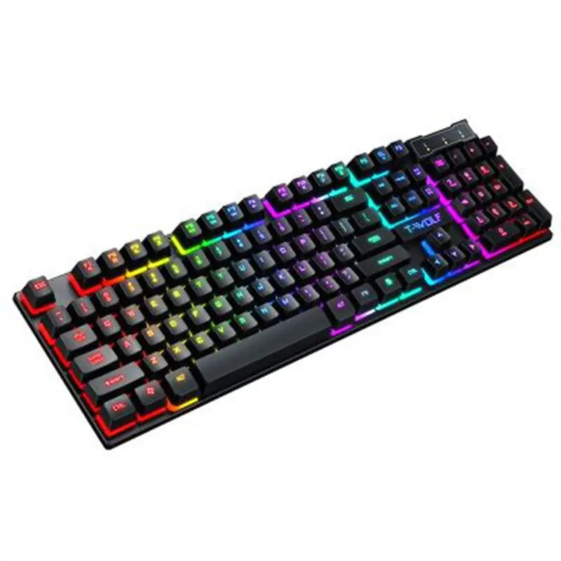 Gaming USB wired keyboard with colorful RGB backlight